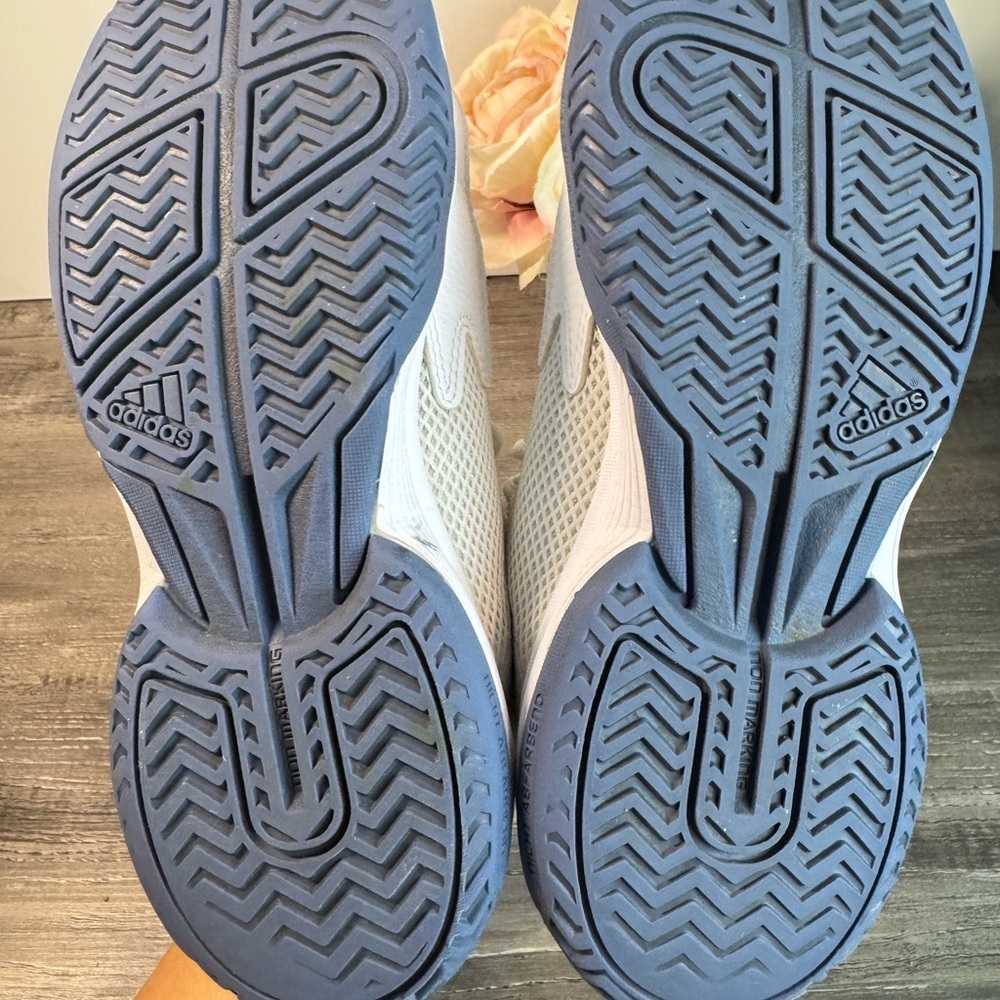 Adidas Courtflash Kids Tennis Sneakers White and Blue unisex 3.5 - Picture 6 of 9